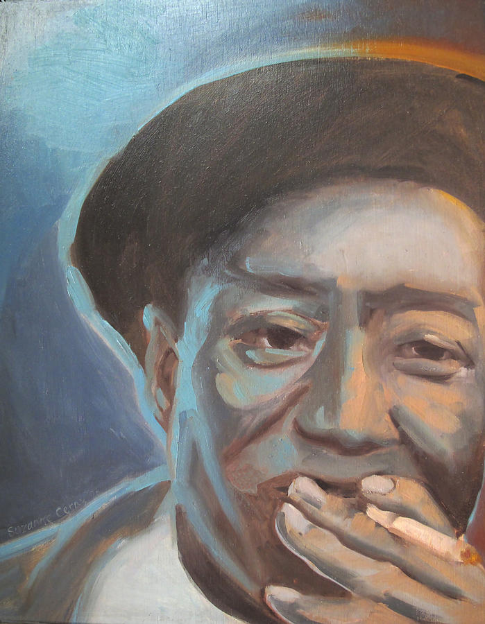Muddy Waters Blues Guitarist #1 Painting by Suzanne Giuriati Cerny