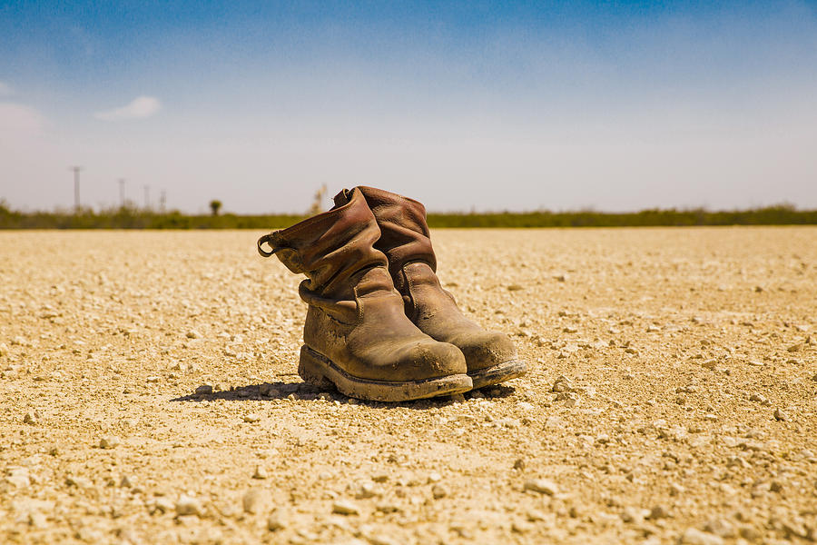 Boot Photograph - Muddy Work Boots by Mez