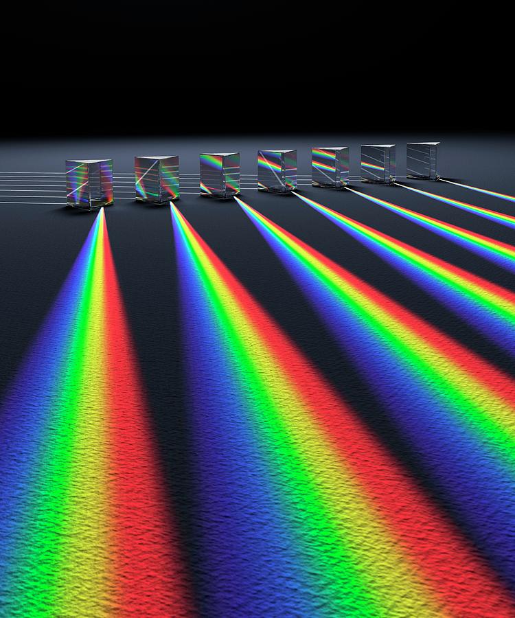 Multiple Prisms With Spectra #1 Photograph by David Parker