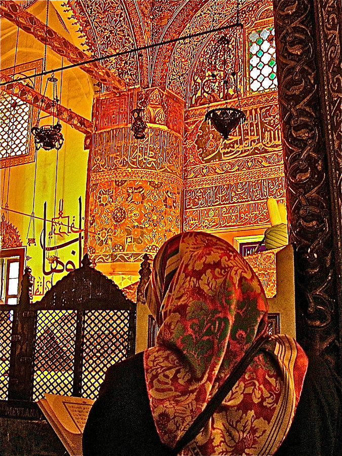 Muslim Woman at Rumis Mausoleum in Konya-Turkey #1 Photograph by Ruth Hager
