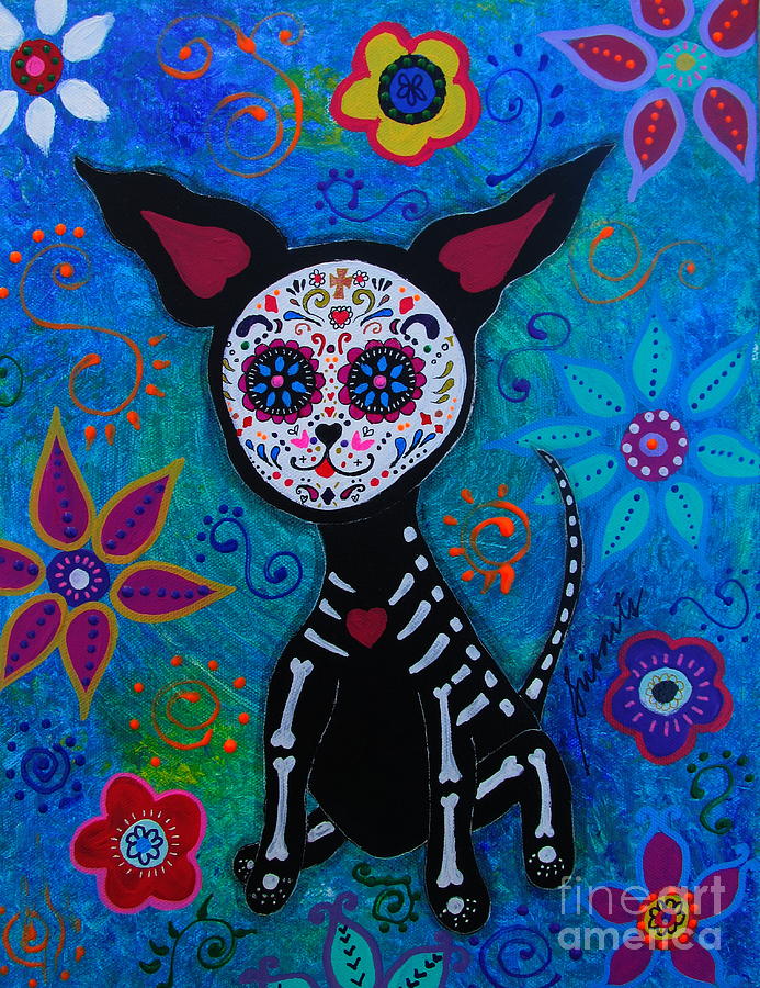 My Chihuahua Dia De Los Muertos #1 Painting by Pristine Cartera Turkus