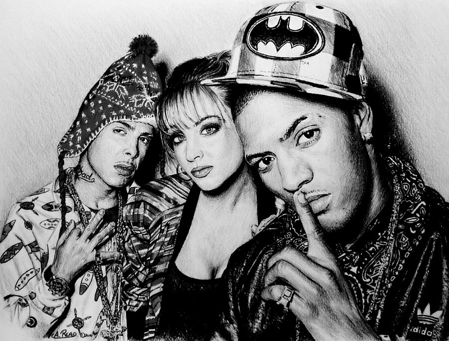 Black And White Drawing - N Dubz #1 by Andrew Read