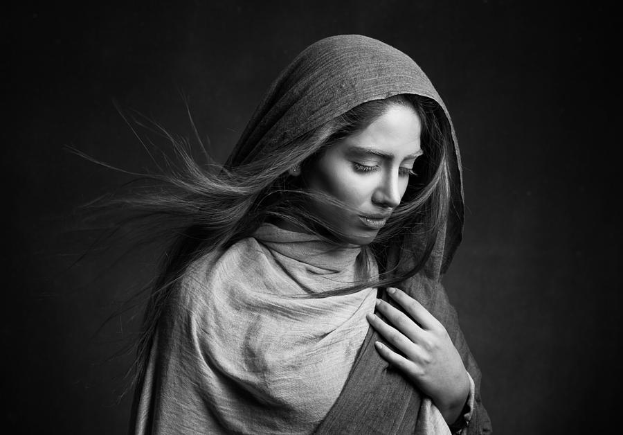 Black And White Photograph - Nafas #1 by Mehdi Mokhtari
