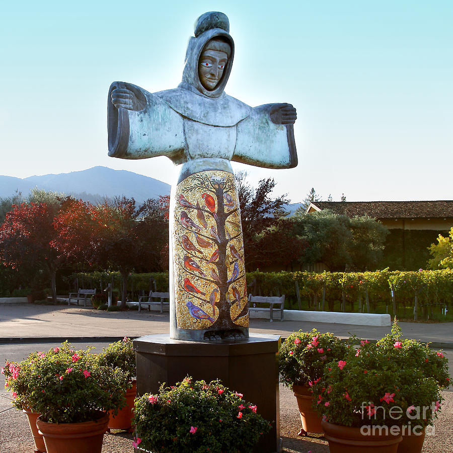 Statue at Robert Mondavi Napa Valley Winery Photograph by Wingsdomain Art and Photography