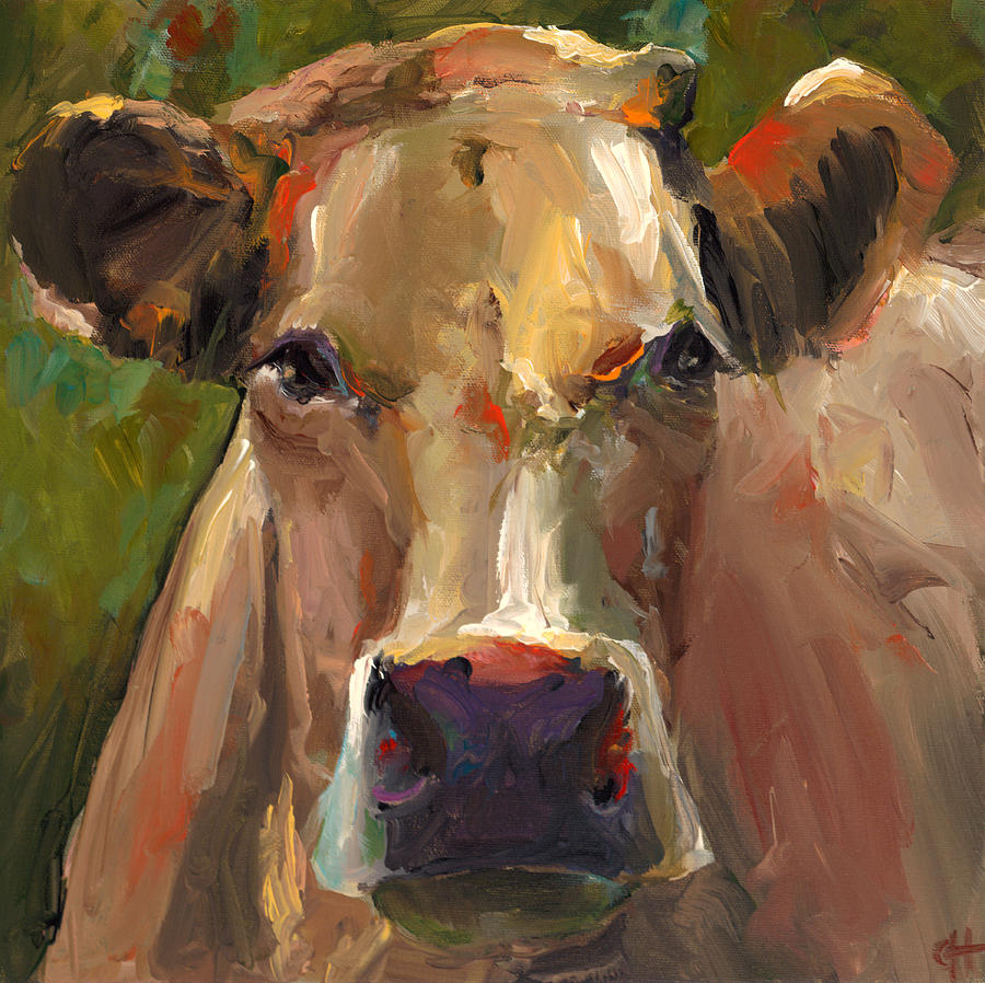 Cow Painting - Natasha #1 by Cari Humphry