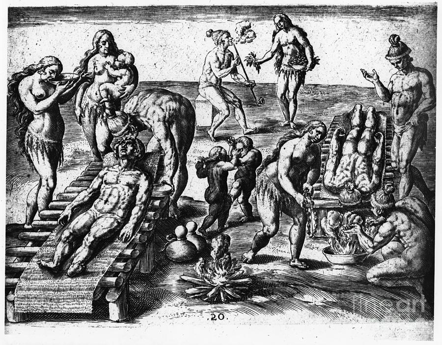 Native Americans Disease Drawing by Theodor de Bry