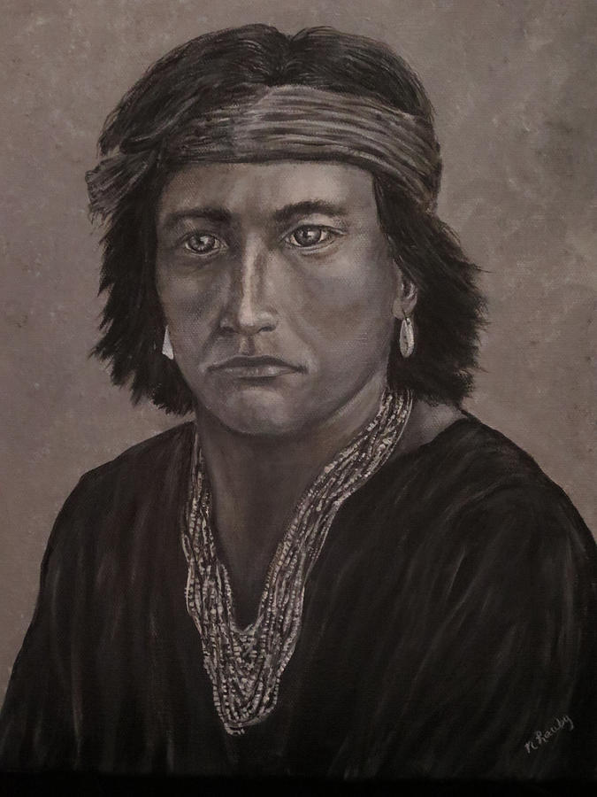 Navajo Boy Native American Painting by Nancy Lauby