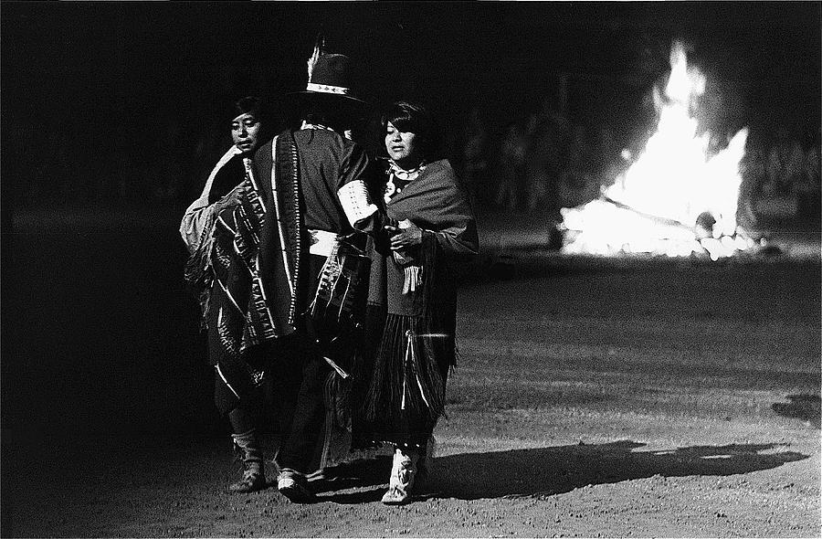 Navajos Dance Night Fire Rodeo Grounds Inter-tribal Indian Rodeo Gallup New Mexico 1969 #2 Photograph by David Lee Guss