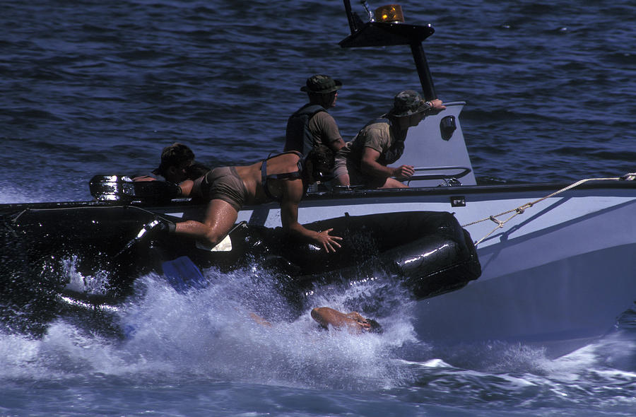 Navy Seals Practice High Speed Boat Photograph