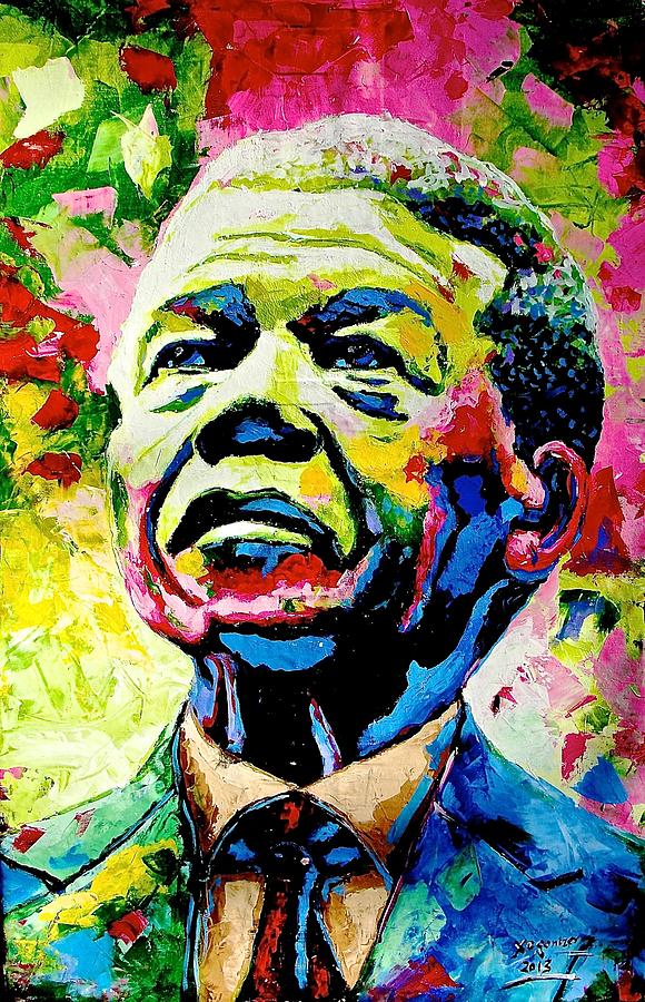 Nelson Mandela Painting by Evans Yegon