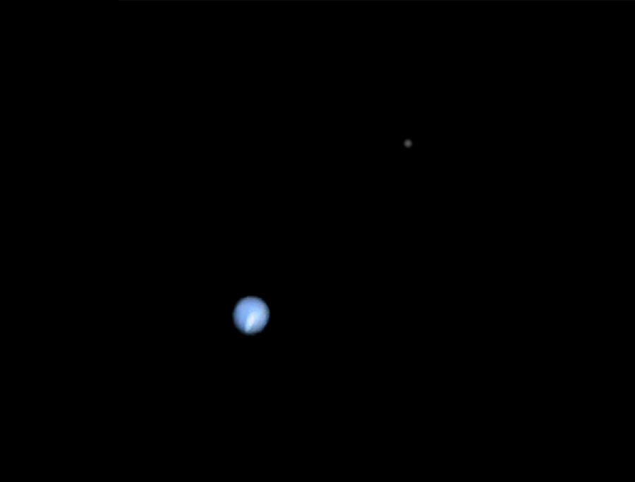 Space Photograph - Neptune And Triton #1 by Damian Peach