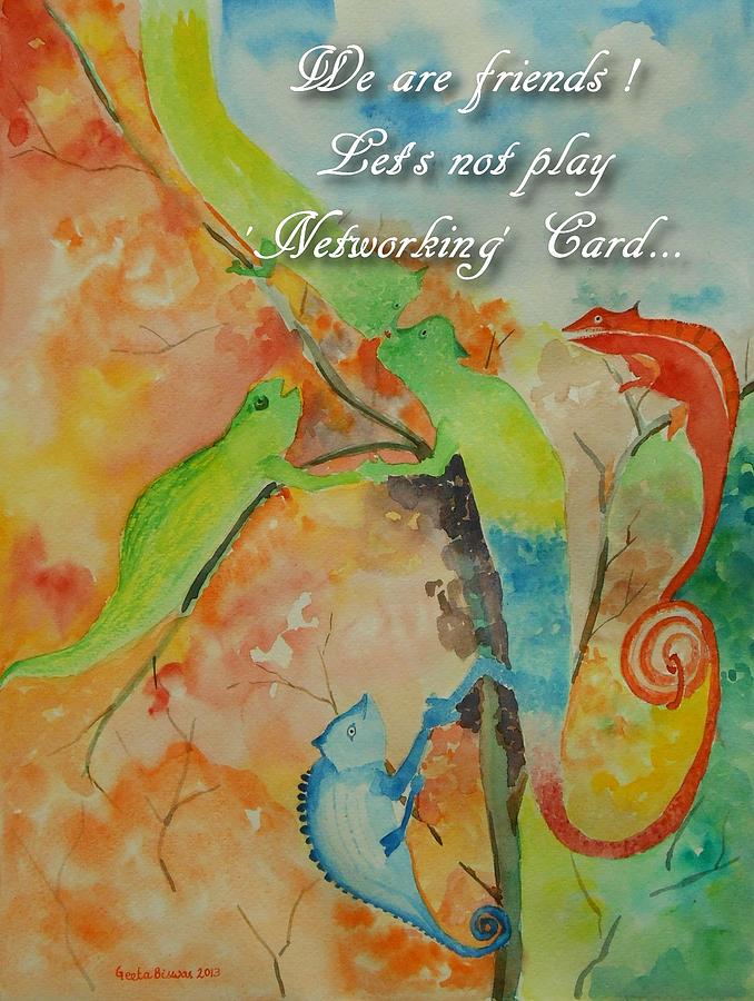 Inspirational Painting - Networking #1 by Geeta Yerra