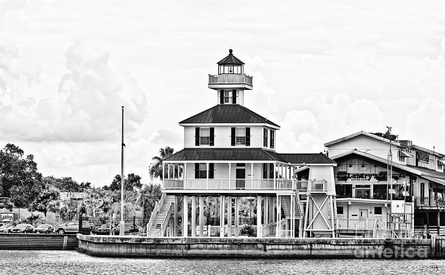 New Orleans Photograph - New Canal Lighthouse - BW by Scott Pellegrin