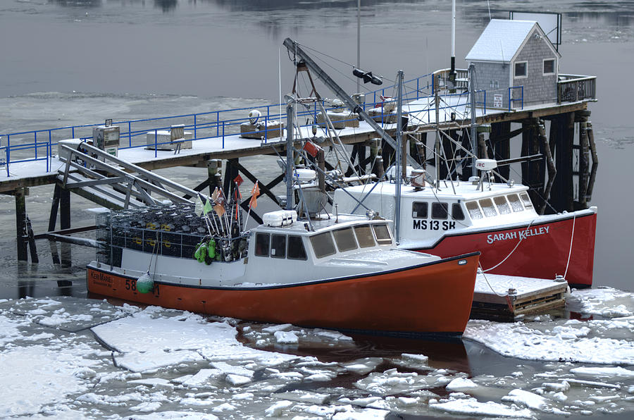 New England Boats in Winter #2 Photograph by Rick Mosher