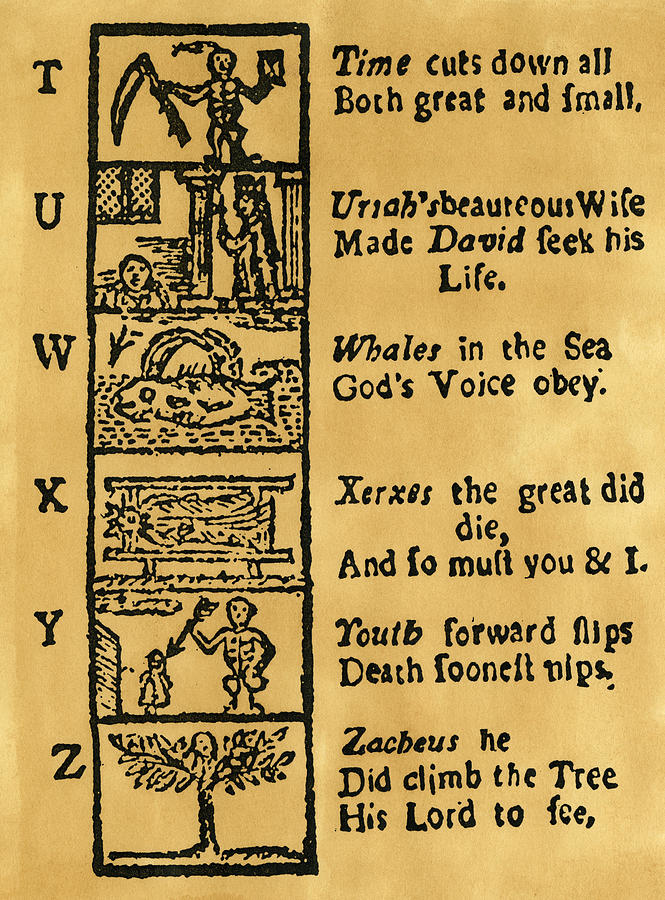 New England Primer, 1727 #12 Drawing by Granger