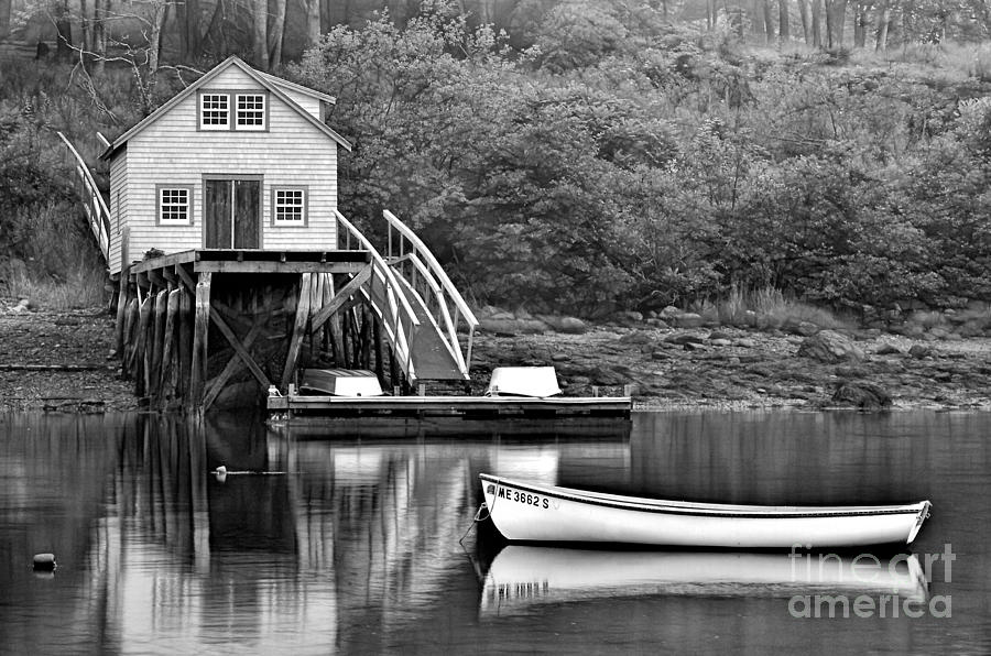 New Harbor bw Photograph by Jerry Fornarotto