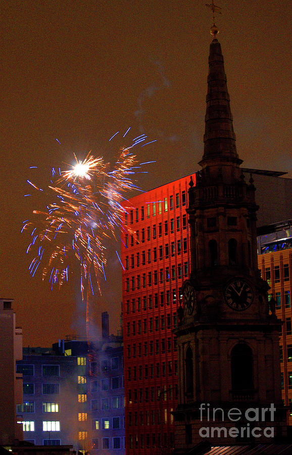New Year 2012 Fireworks London #1 Photograph by Deborah Smolinske