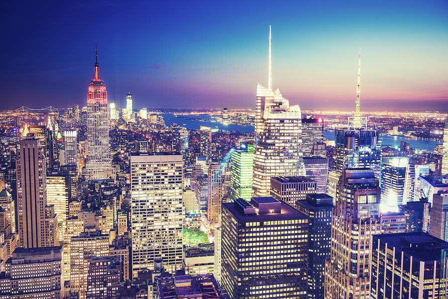 New York City Aerial View #1 Photograph by Ferrantraite