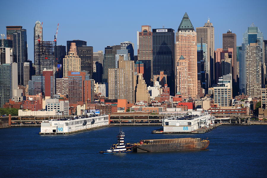 New York City Docks On The Hudson Photograph by Frank Romeo