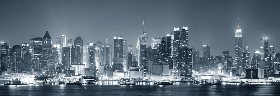 New York City Manhattan black and white  #1 Photograph by Songquan Deng