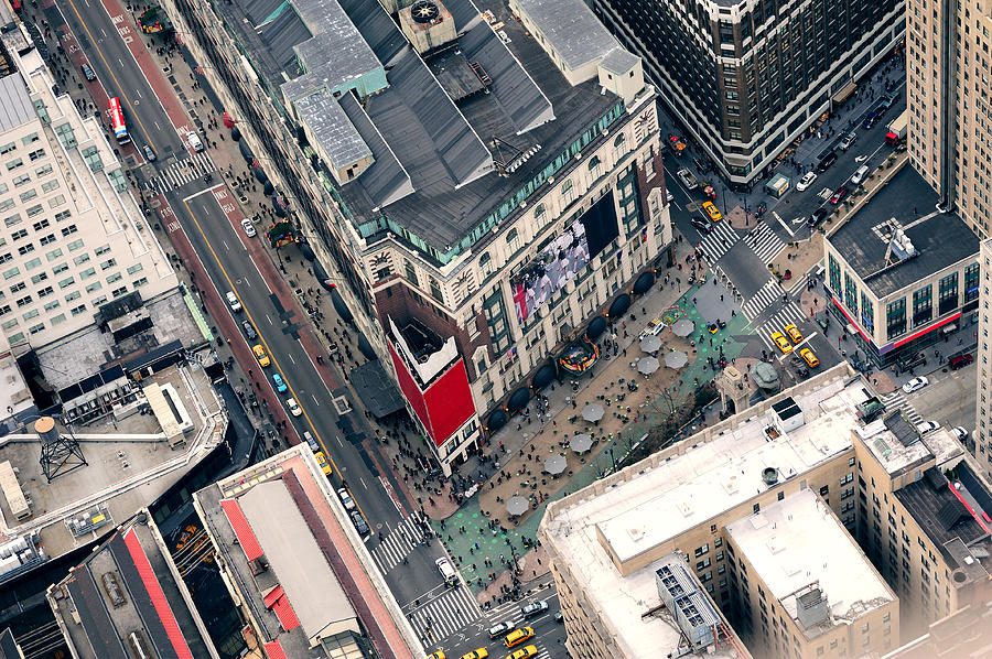 New York City Manhattan street aerial view  #1 Photograph by Songquan Deng