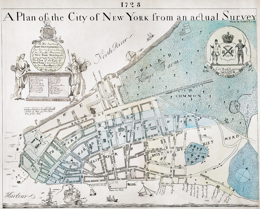 New York City Map, 1728 Photograph by Granger - Fine Art America