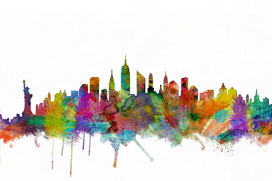 New York City Digital Art - New York City Skyline #1 by Michael Tompsett