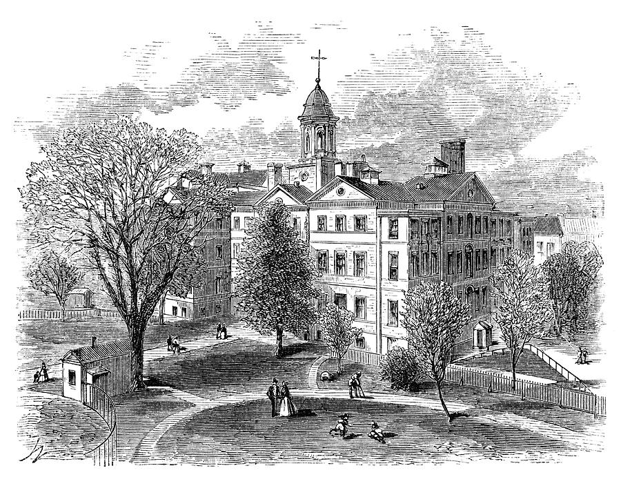 New York Hospital, 1868 #1 Painting by Granger