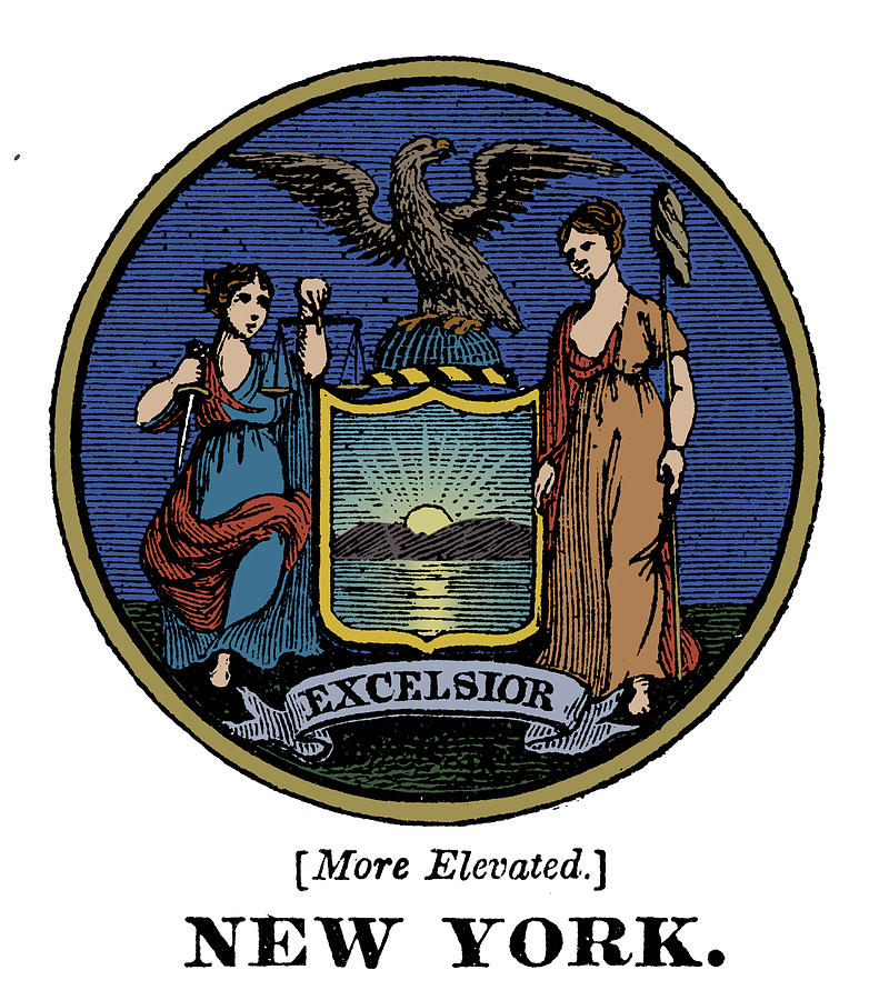 New York State Seal #1 Painting by Granger