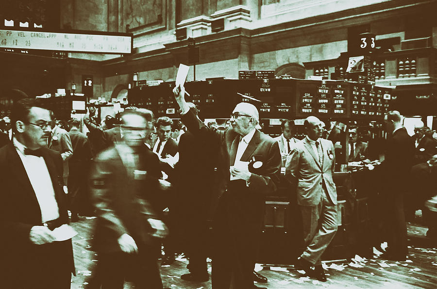Vintage Photograph - New York Stock Exchange 1963 #1 by Mountain Dreams