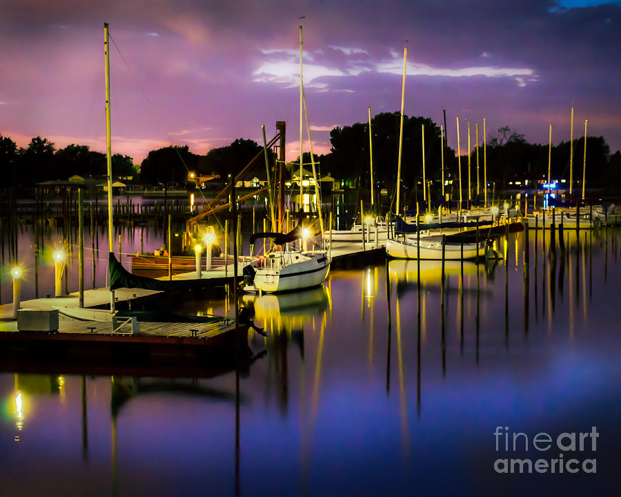 Night Harbor #2 Photograph by Michael Arend