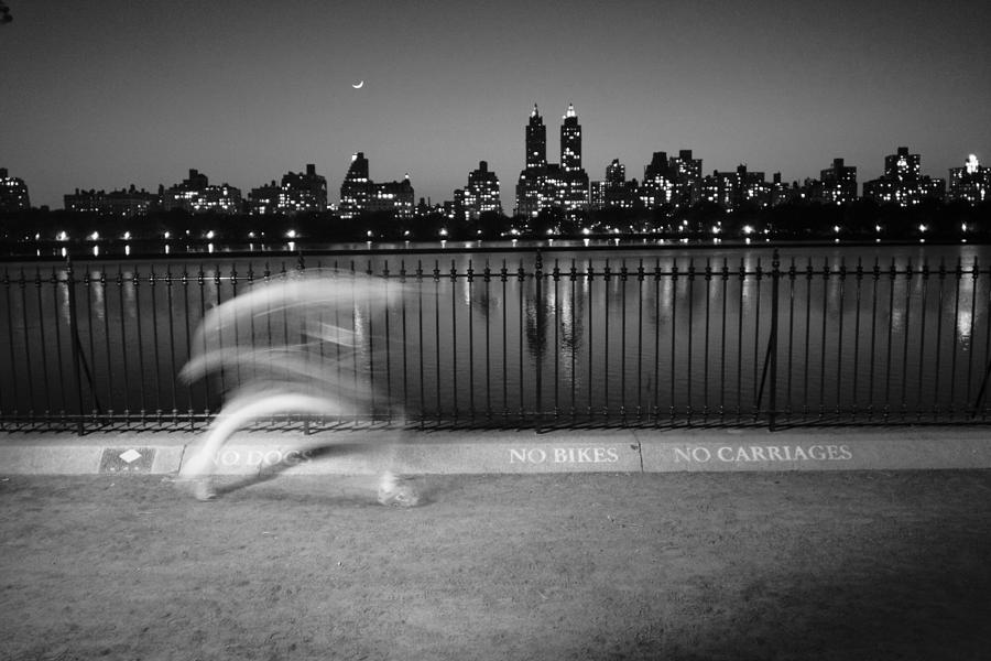 Night Jogger Central Park Photograph
