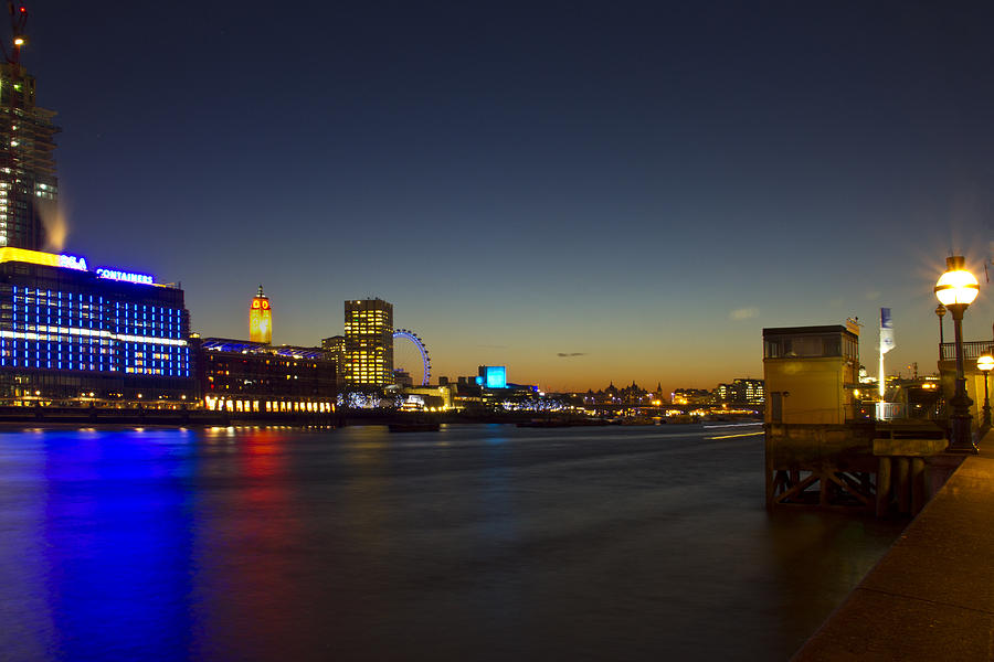 Night Oxo Tower skyline #1 Photograph by David French