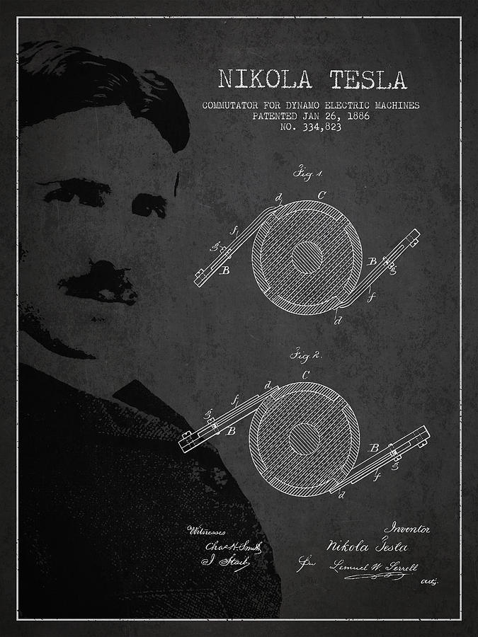 Nikola Tesla Patent from 1886 Digital Art by Aged Pixel - Fine Art America