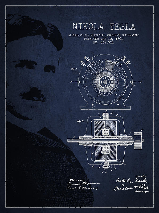 Vintage Digital Art - Nikola Tesla Patent from 1891 #1 by Aged Pixel
