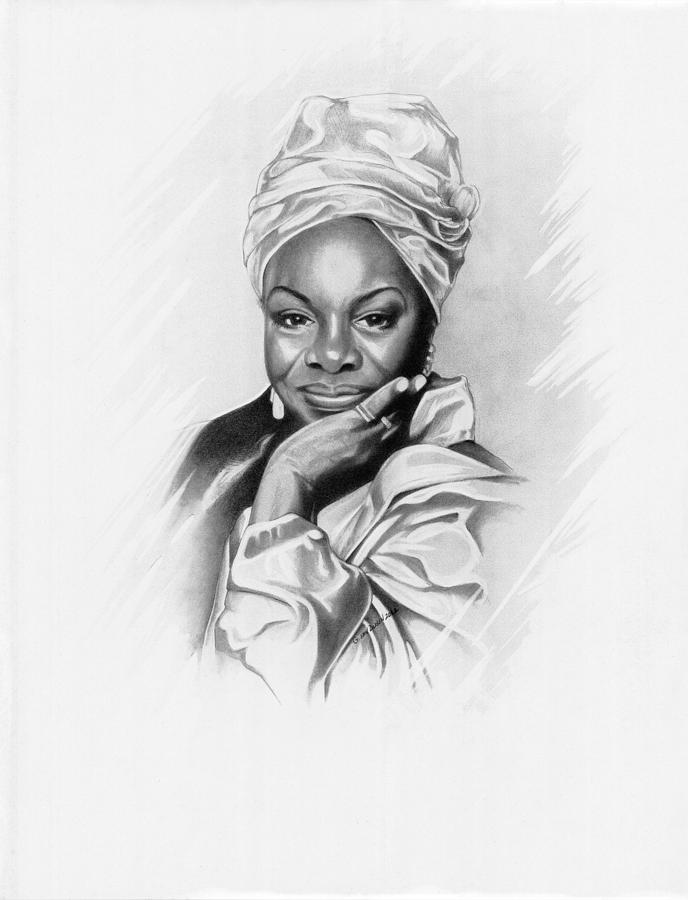 Nina Simone Drawing - Nina Simone #1 by Gordon Van Dusen