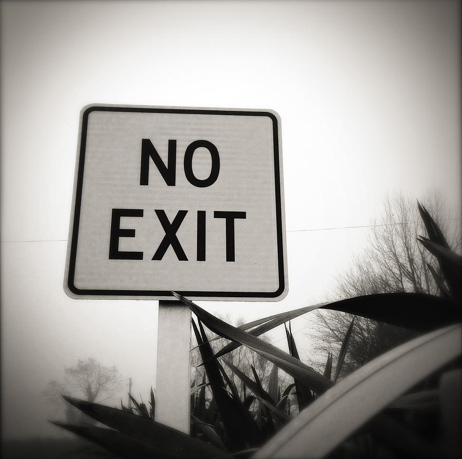 Sign Photograph - No exit #1 by Les Cunliffe
