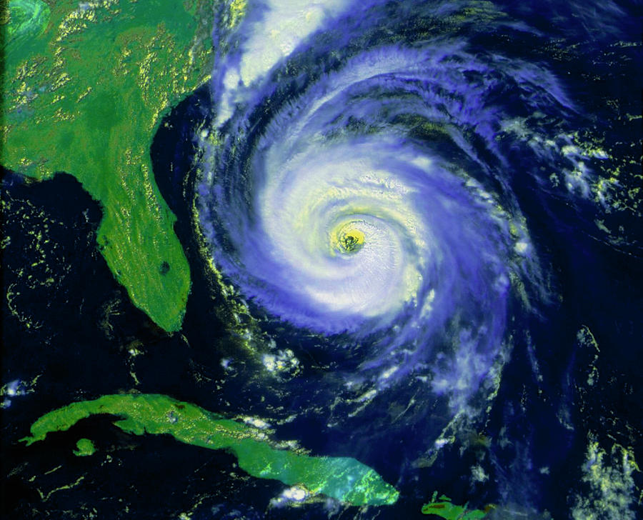 Noaa Satellite Image Of Hurricane Fran Near Usa Photograph by Nasa