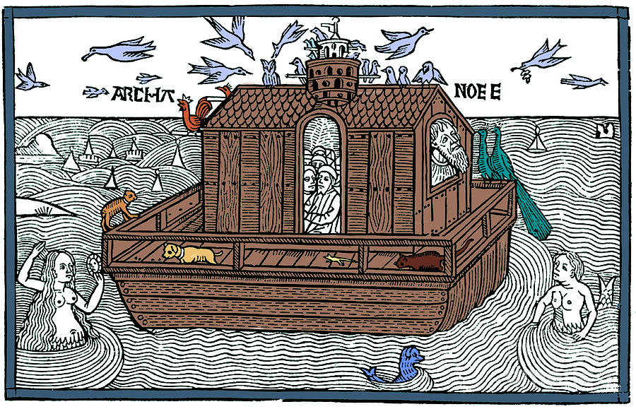 Noahs Ark With Merfolk, 1493 #1 Photograph by Photo Researchers