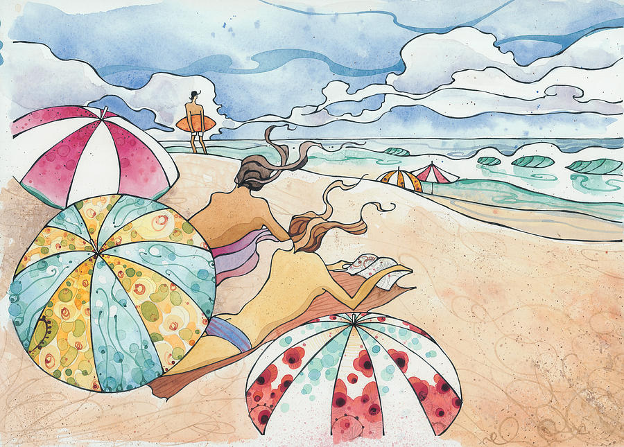 Beach Painting - Noosa Ninnies #1 by Harry Holiday