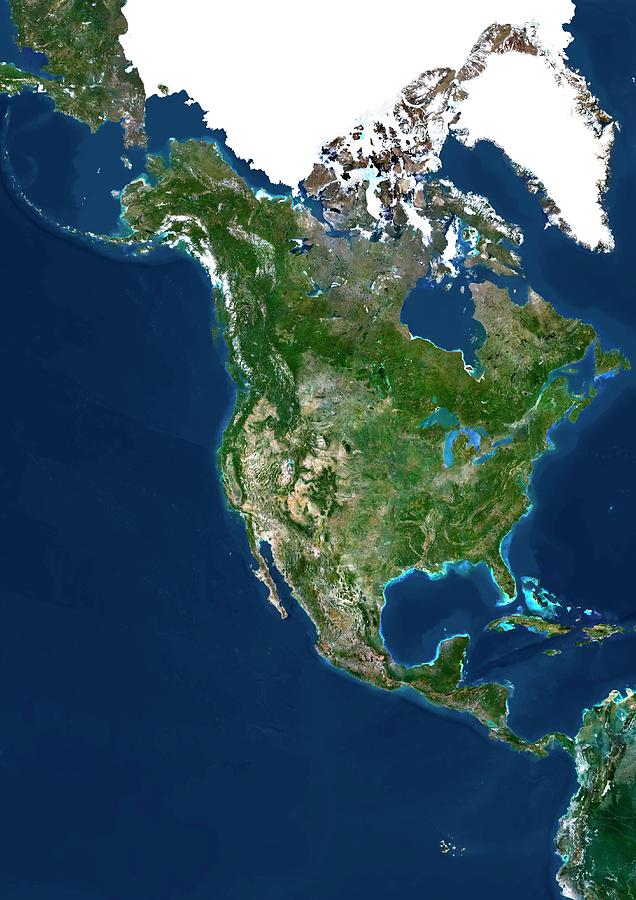 North America #1 Photograph by Planetobserver/science Photo Library