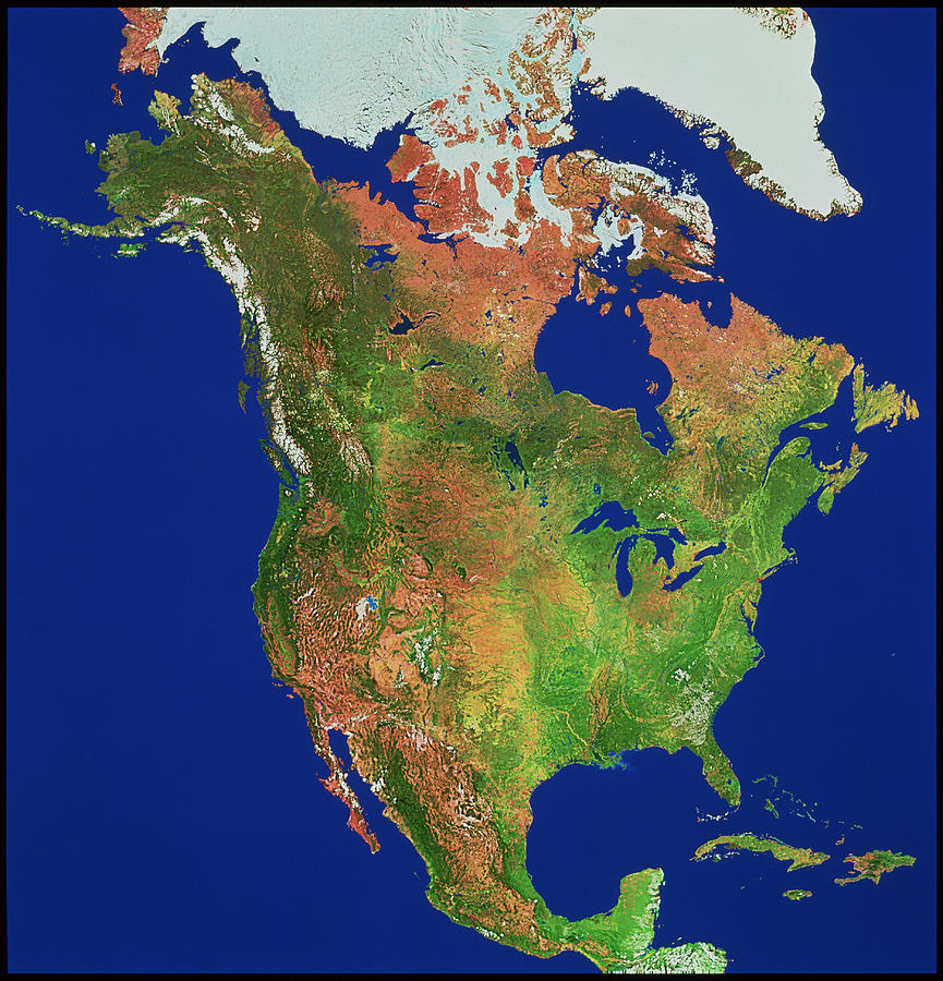 North America #1 Photograph by Worldsat International/science Photo Library