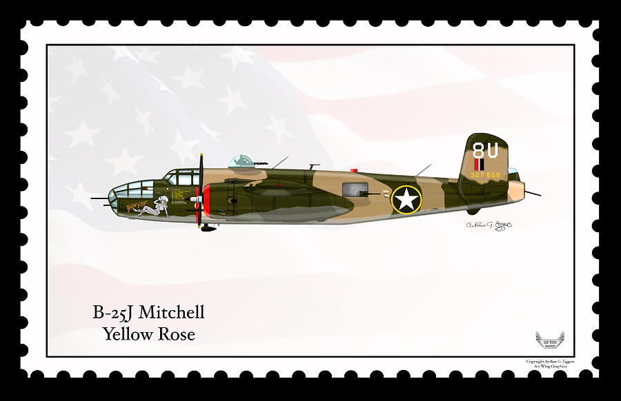 North American B-25J Mitchell #1 Digital Art by Arthur Eggers