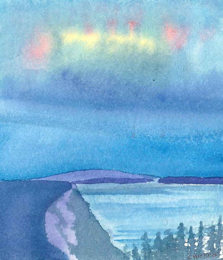 Landscape Painting - Northern Lights #1 by Charlotte Hickcox