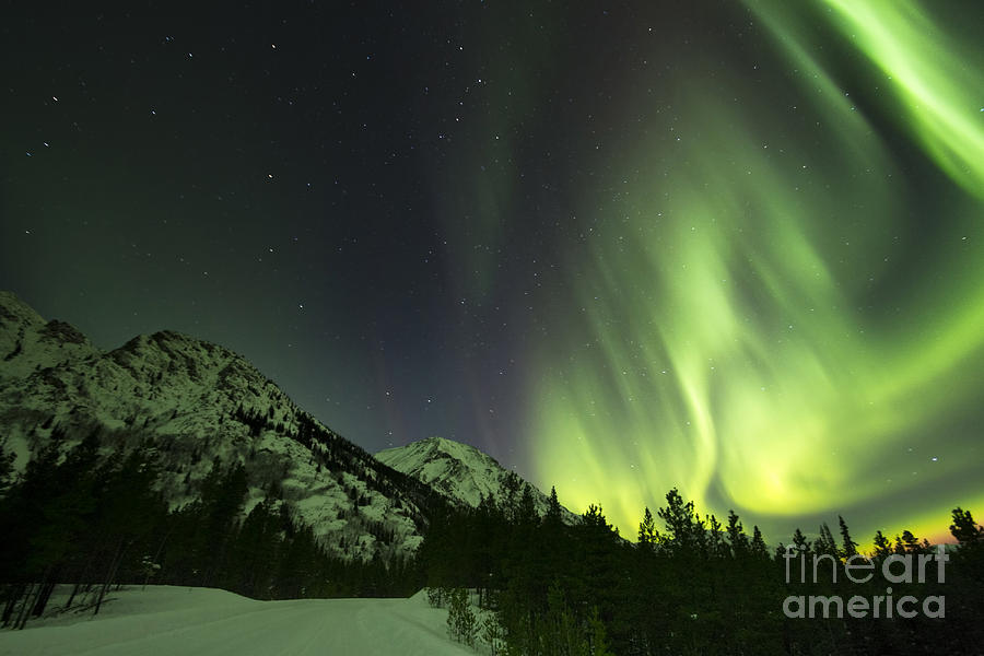 Space Photograph - Northern Lights Over Annie Lake Road #1 by Philip Hart