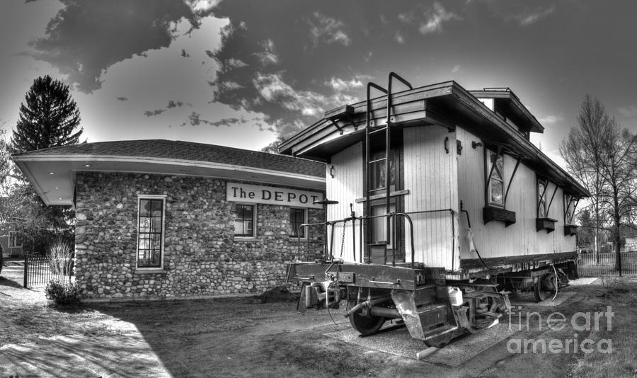 Black And White Photograph - Northport Train Depot #1 by Twenty Two North Photography