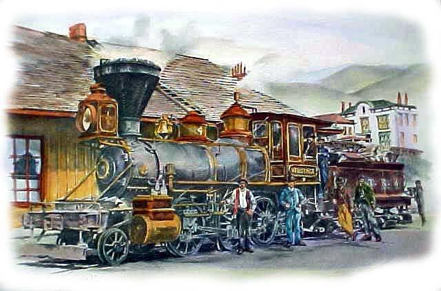 Train Engine Drawing - Number Four Virginia #1 by Jonni Hill