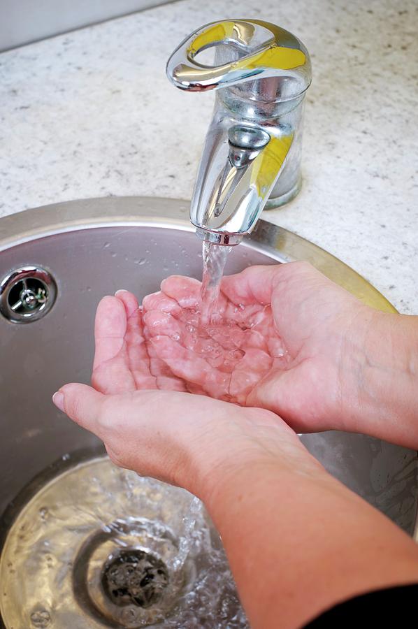 Nurse Washing Her Hands #1 Photograph by Jim Varney/science Photo Library