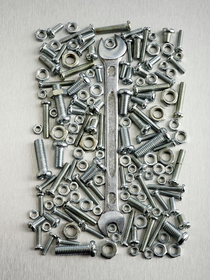 Nuts And Bolts And Spanner #1 Photograph by Science Photo Library