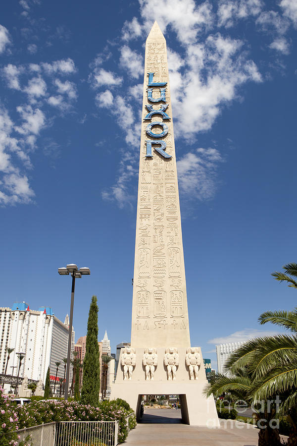 Obelisk Sign for Luxor hotel casino in Las Vegas #1 Photograph by Anthony Totah